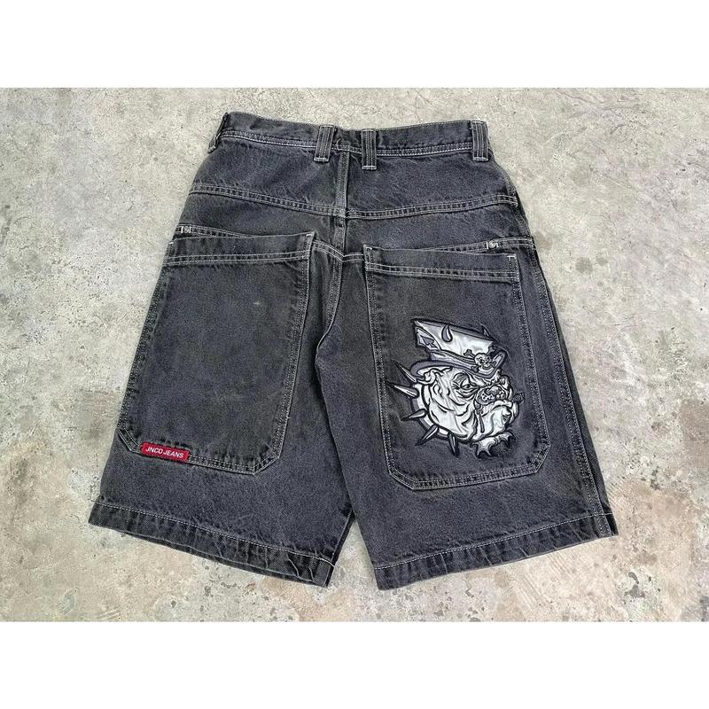 Shorts Hip Hop Harajuku Gothic Pocket Loose Jeans Shorts Men