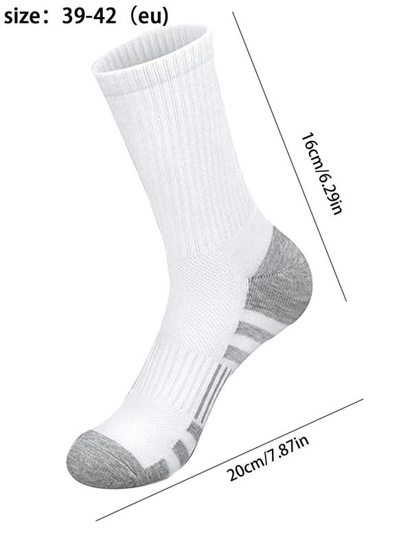 Men's Striped Print Mid-calf Socks, Soft Casual Comfy Breathable Socks for Daily Wear, Men's Socks for All Seasons