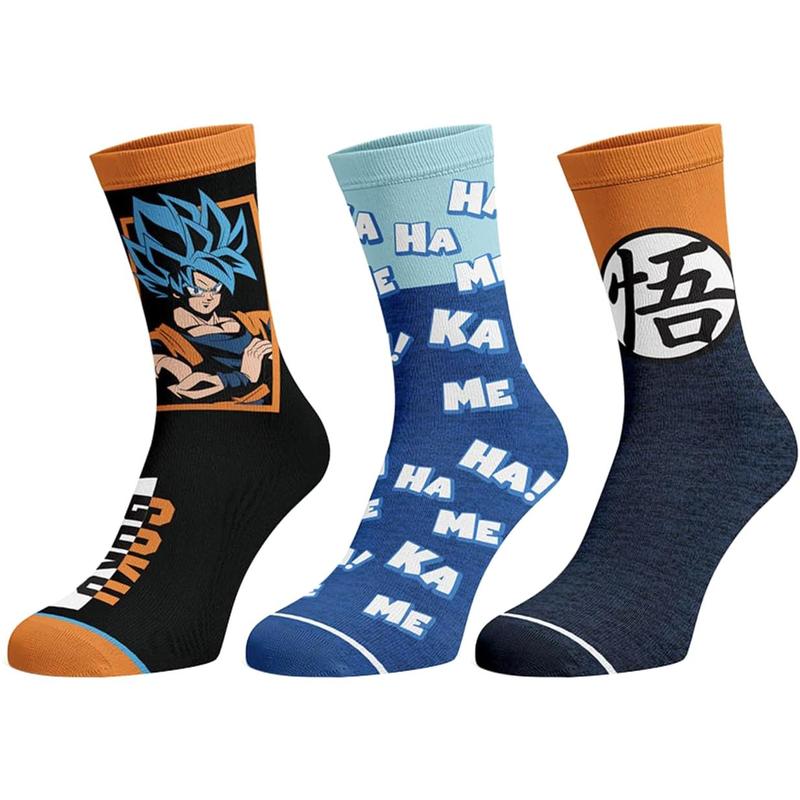 Dragon Ball Z The Movie Men's Super Broly 3-Pack Mid-Calf Adult Crew Socks Shoe Size 8-12