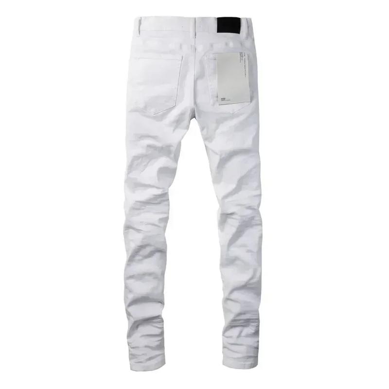 New top quality Purpless Jeans brands Men high Street white trousers Fashion high quality Repair Low Raise Skinny Denim pants