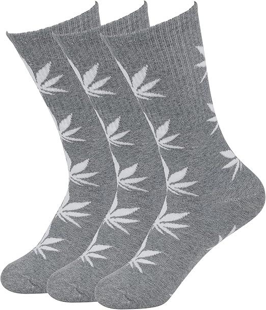 12 Pairs Men & Women Marijuana Leaf Crew Cotton Socks 9-11 10-13 Fashion Socks Soft Breathable Classic Stylish Casual Day Seamless