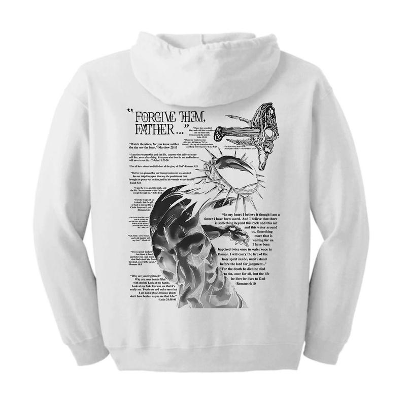 Forgive Them, Father Bible Verses Print Hoodie Unisex Fabric Womenswear