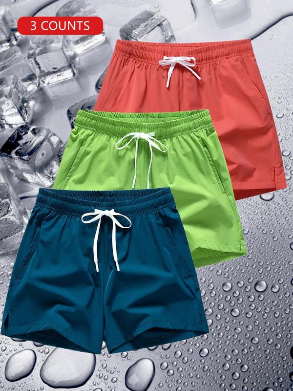 Men's Regular Fit Casual Solid Drawstring Waist Shorts, Essential Short Pants for Men, Classic Stylish Summer Clothes Plain Lounge Elastic Waist Pocket Shorts, Personalized Summer Bottoms for Outdoor Back To School, Drippy Outfits Going Out Outfit