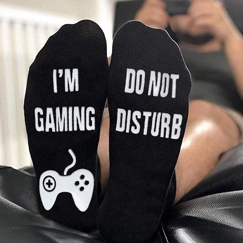 Gaming Socks, Do Not Disturb I'm Gaming,Gaming Socks for Teen Boys Gamer with Glowing, Novelty Socks for Men Women-