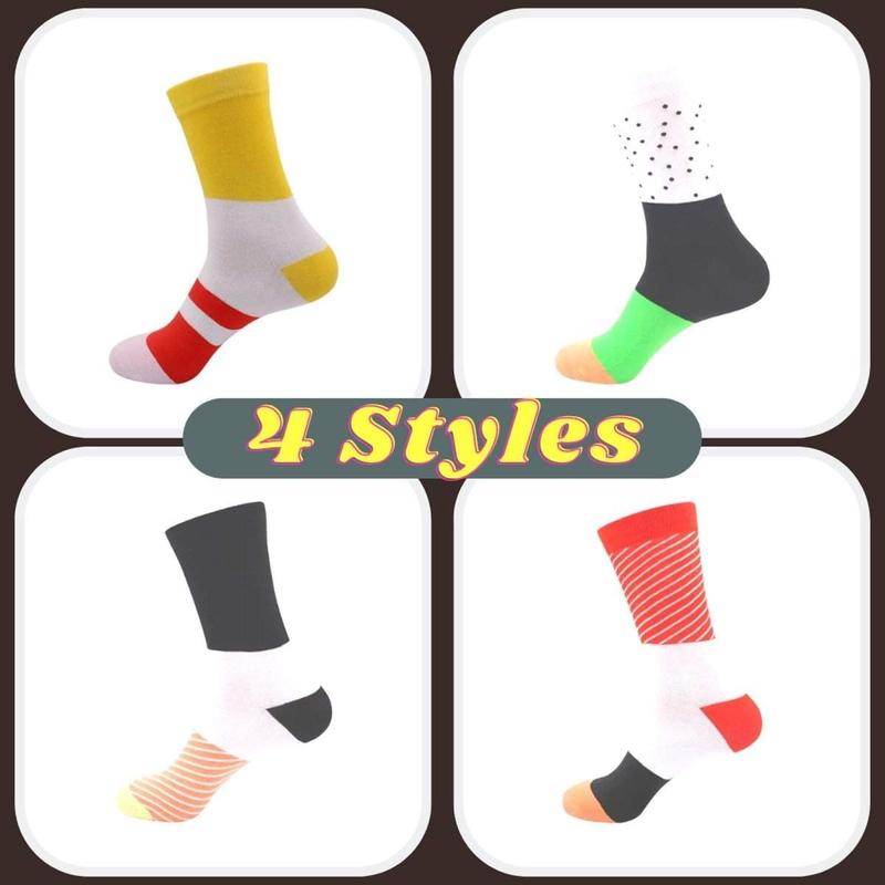 Sushi Socks, 4 Pairs Funny Novelty Socks for Men and Women, Gift for Thanksgiving Christmas, Menswear