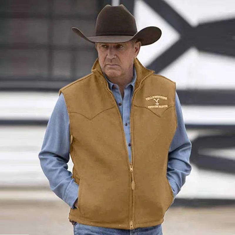 2024 new men's western jean jacket. Yellowstone Ranch Vest