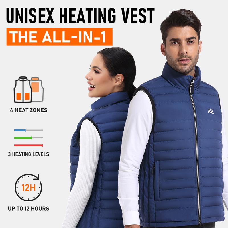 Rechargeable heated vest with a 20,000mAh 7.4V battery pack featuring a DC port, sports equipment, adjustable heated vest suitable for both men and women, perfect for outdoor activities, and an excellent Christmas gift (including battery pack).