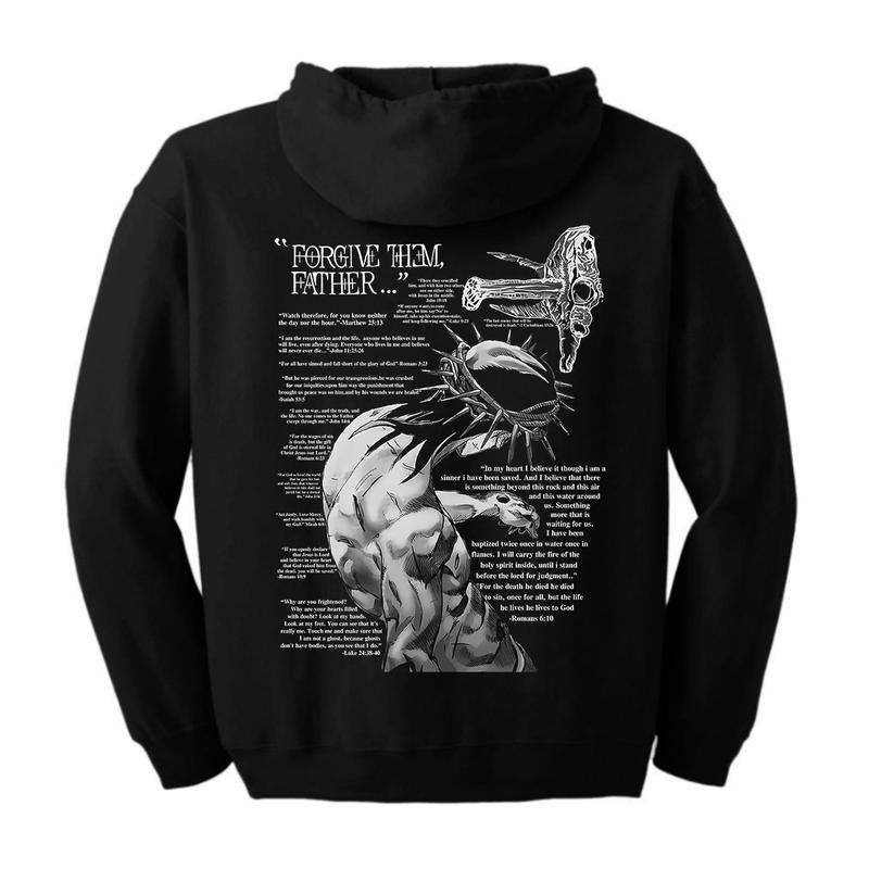 Forgive Them, Father Bible Verses Print Hoodie Unisex Fabric Womenswear