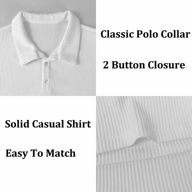 Men's Muscle Fit Polo Shirt Long Sleeve Cotton Warm Stretch T-Shirt Casual Fashion T-Shirt for Golf Fitness