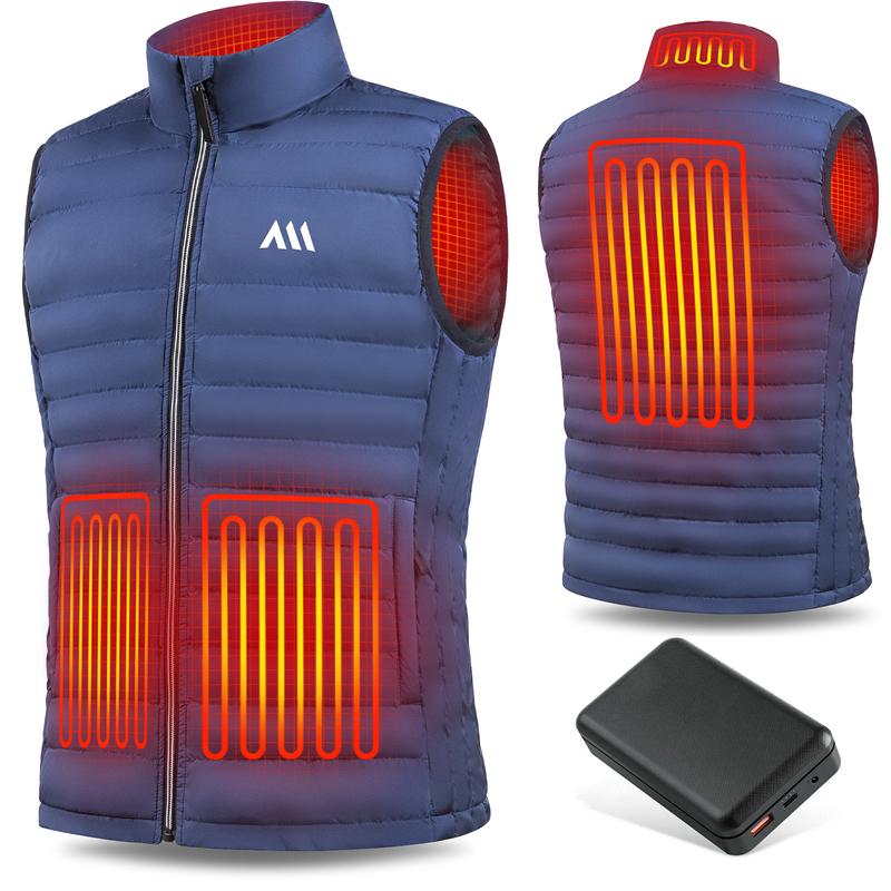 Rechargeable heated vest with a 20,000mAh 7.4V battery pack featuring a DC port, sports equipment, adjustable heated vest suitable for both men and women, perfect for outdoor activities, and an excellent Christmas gift (including battery pack).