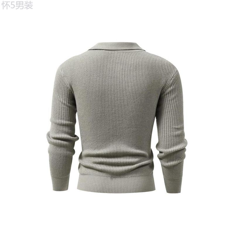 Men's Solid Button Front Cardigan, Loose Casual Long Sleeve Collar Knitwear for Daily Wear, Cardigan Sweater, Men's Knit Clothing for Fall, Starboy Outfit Menswear Soft