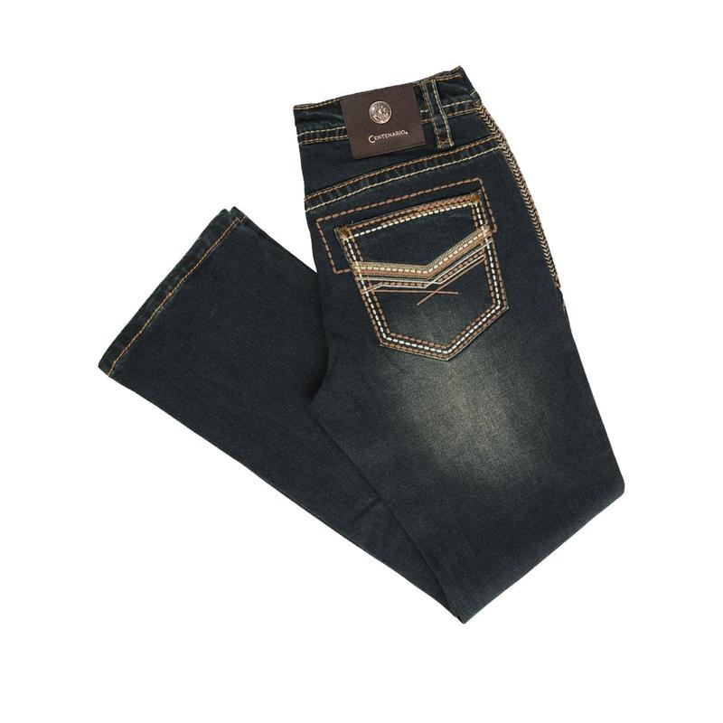 Centenario Men's Tinted Green Denim with Embroidered Details 45315