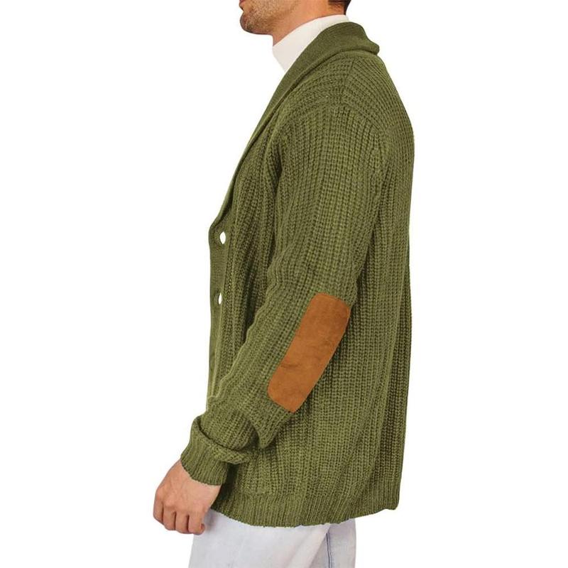 Men's Shawl Collar Cardigan Sweater Multi-Color Button Down Knitted Sweaters with Pockets