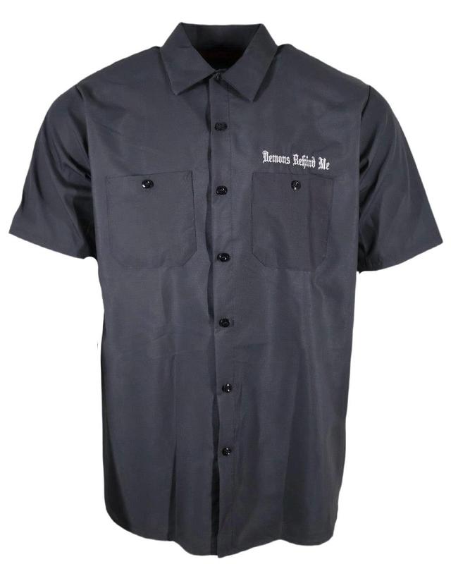 Embroidered Shop Shirt -Men's Charcoal