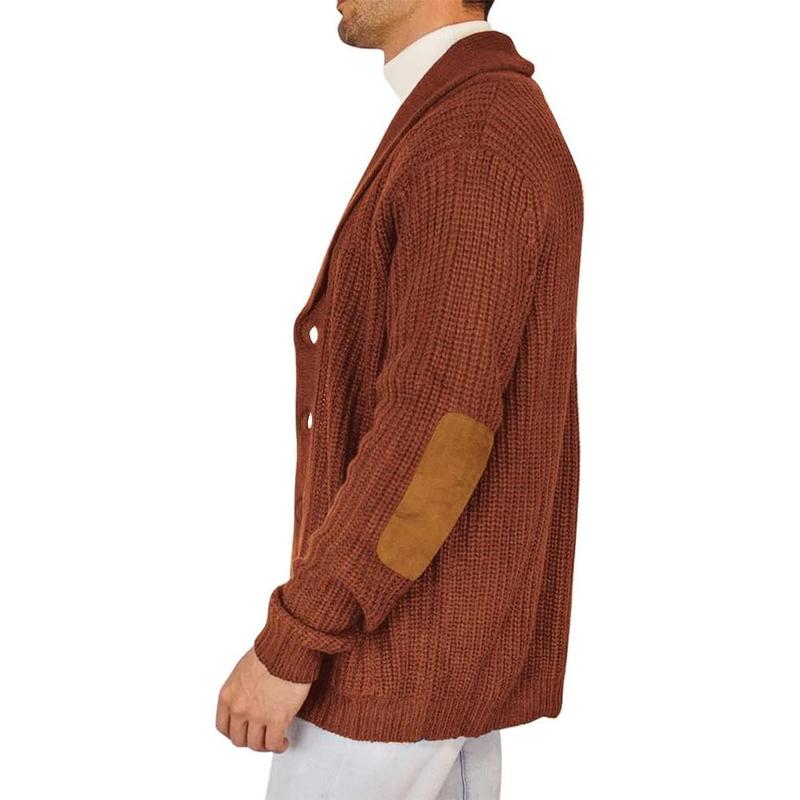 Men's Shawl Collar Cardigan Sweater Multi-Color Button Down Knitted Sweaters with Pockets