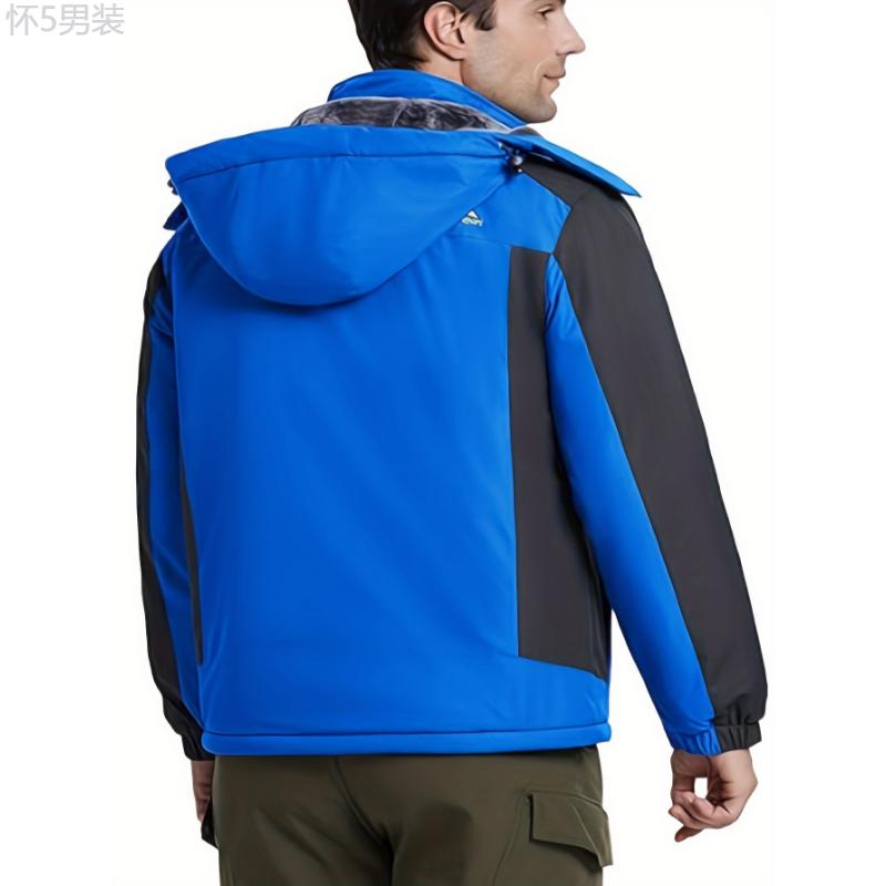 Waterproof Softshell Explorer Jacket - Windproof, Warm Fleece-Lined, Detachable Hood, Multiple Pockets, Breathable, Lightweight, Ideal for Outdoor Winter Adventures Casual Menswear Sleeve Coats Collar Polyester Tops Fabric Hoodie Long Sleeve Wetsuit