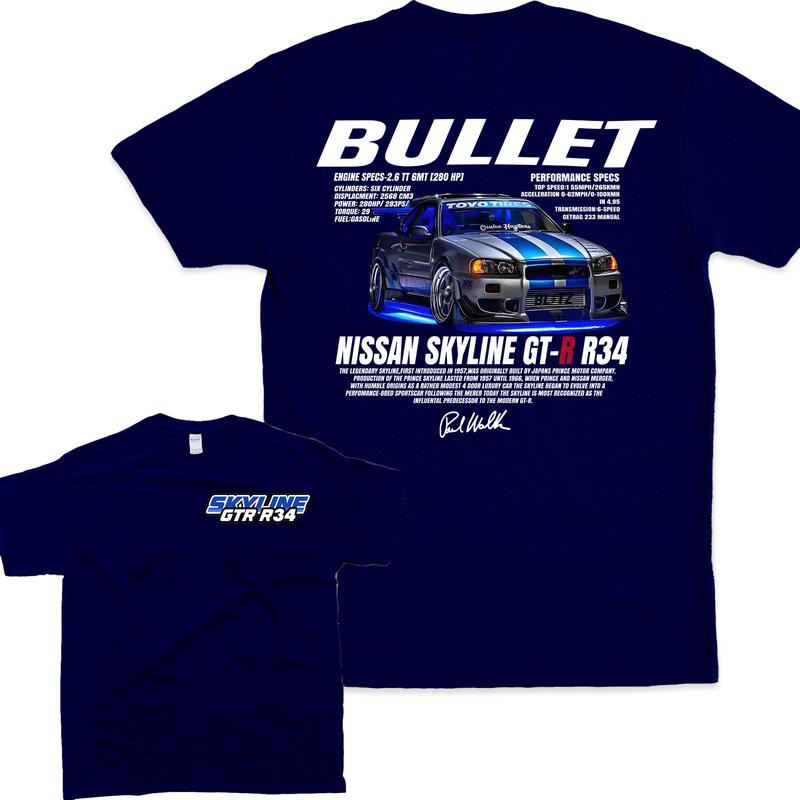 Bullet Skyline Nissan GTR T-shirt, Fast Furious car T-shirt,  Unisex T-shirt For Men, For Women, Gift Mens, Gift Womans, tshirt top Fashion Menswear