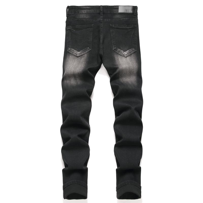 Men's Fashion Biker Classic Distressed Straight Slim Fit Designer Jeans For Men Denim Pants