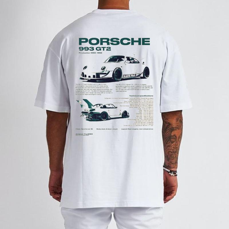 Porsche 993 GT2 T-shirt Light, Car Enthusiast Shirt, Car Clothing