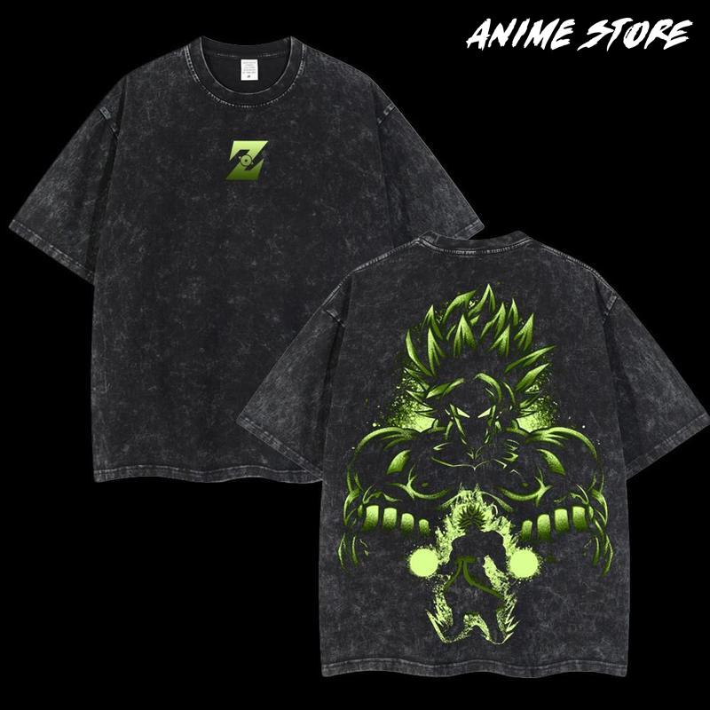 [FS] Retro Vintage Limited Dragon Ball Anime Collection Goku, Gohan, Vegeta, Trunks, Broly, SS4, SS3 Double Printed  Washed Tee Unisex Anime Manga Acid Washed Lightweight Cotton T-Shirt, Hoodies & Sweater Wash Gift For Anime Fan, Anime Lover. Ver2