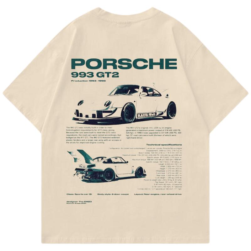 Porsche 993 GT2 T-shirt Light, Car Enthusiast Shirt, Car Clothing