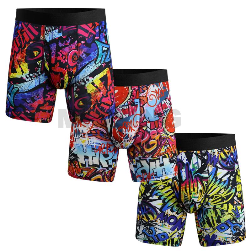 3 PACK Mens Long Boxer Shorts Anti Chafing Underwear Comfort Sport Briefs Trunks Menswear