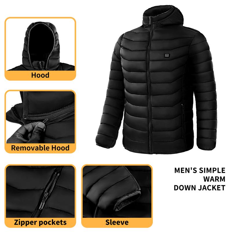 1 Piece Unisex  Puffer Coat Waterproof  Without Batteries And Mobile Power,Slim Fit Style,Gift for Women