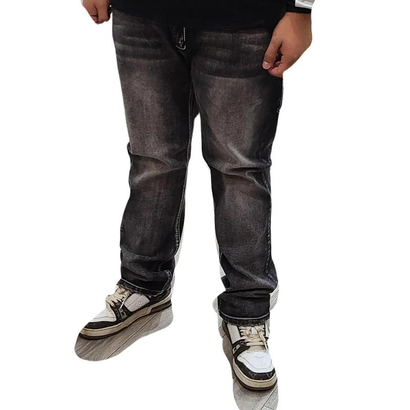 Ace of Diamond Grey Wash Men Denim Embroidered Jeans