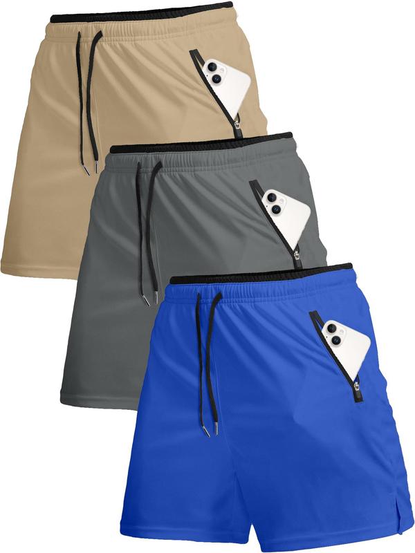 Simple Pocket Drawstring Waist Shorts, Streetwear, Regular Fit Solid Quick Drying Shorts, Gym Shorts, Menswear, Back To School Clothes, Summer Outfits 2024