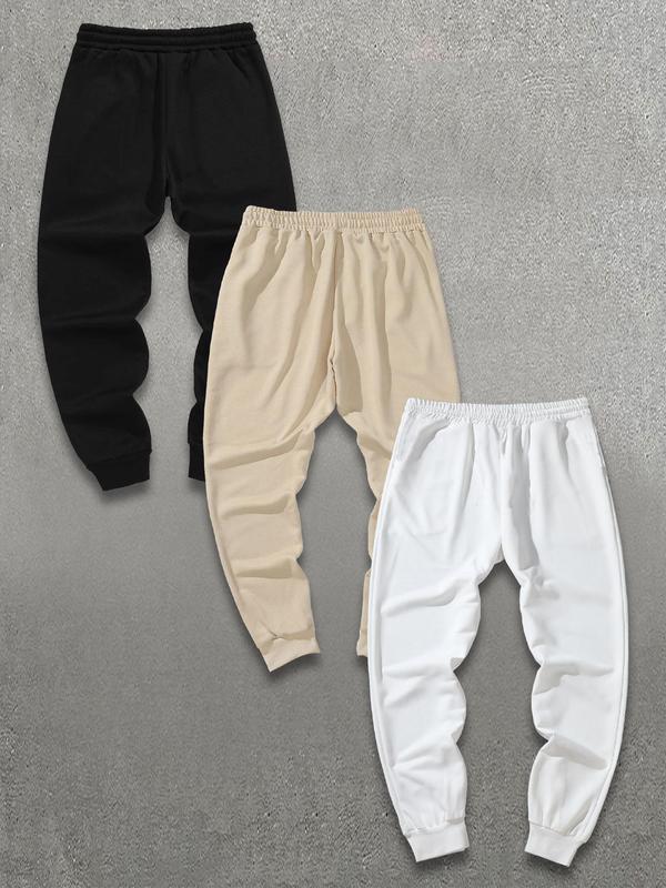 Men's Letter Print Drawstring Waist Sweatpants, Casual Pocket Jogger Pants for Spring & Fall, Men's Trousers for Daily Wear