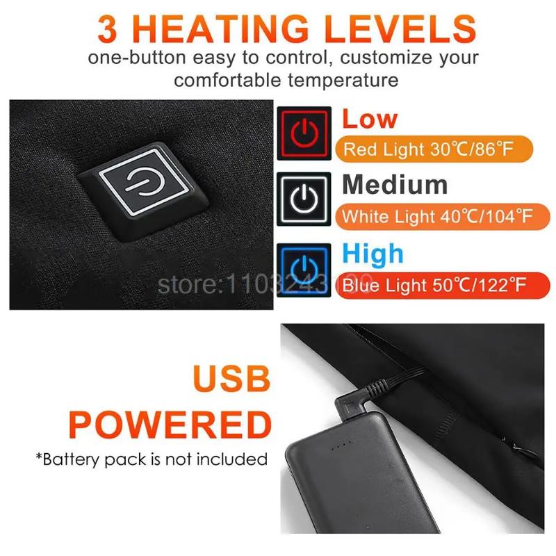 Winter Heating Heated Underwear Motorcycle Jacket Women Men USB Electric Heating Underwear Fleece Thermal Long Johns