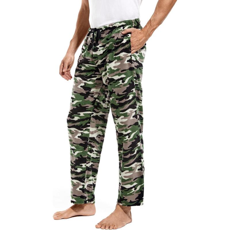 1Pack or 3Pack Mens PJ Pajama Pants Bottoms Fleece Lounge Pants Sleepwear Plaid PJs with Pockets Microfleece