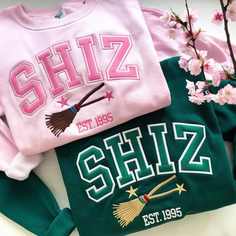 Shiz Sweatshirt Hoodie Embroidered Wickeds Movie ,wicked Glitter Shirt, Wizard Shiz University Shirt, Best Wickeds Merch Movie Lover Gift