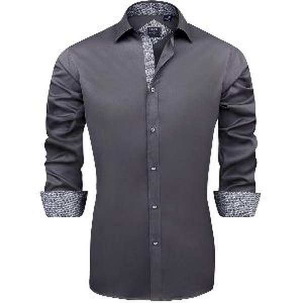 Men's Casual Long Sleeve Stretch Dress Shirt Wrinkle-Free Regular Fit Button Down Shirts