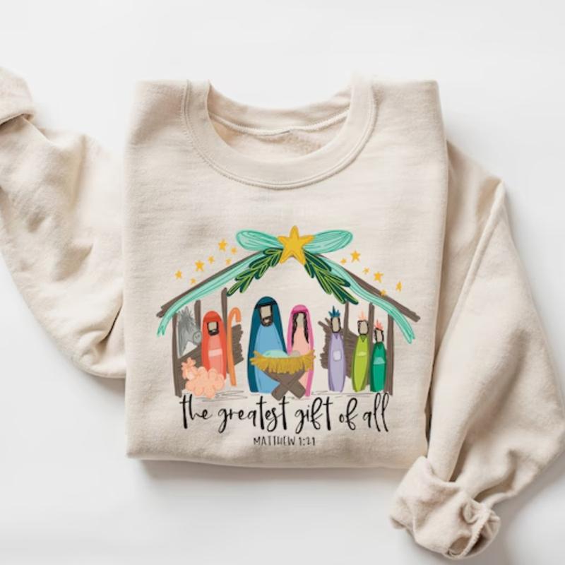 Christian Christmas Sweatshirt, Nativity Scene Sweater, Christmas Nativity Shirt, True Story Nativity, Religious Christmas Gifts, Jesus Tee