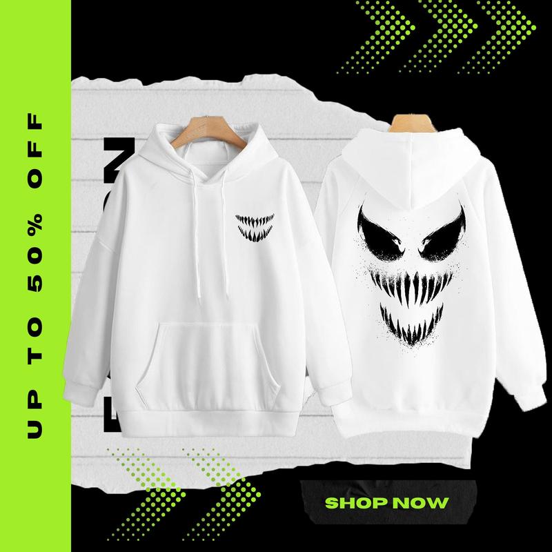 [Ready Stock In Malaysia]Venom Smile Hoodie Lelaki Jacket Sweatshirts Unisex Hoodie Long Sleeve Swag Hoodie Men Clothes