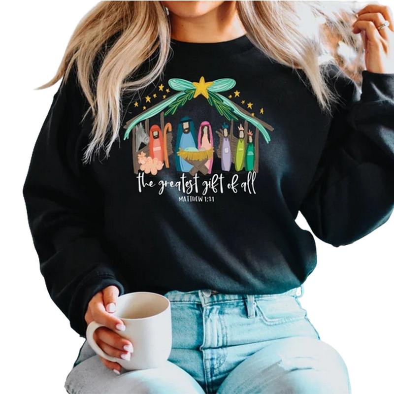 Christian Christmas Sweatshirt, Nativity Scene Sweater, Christmas Nativity Shirt, True Story Nativity, Religious Christmas Gifts, Jesus Tee