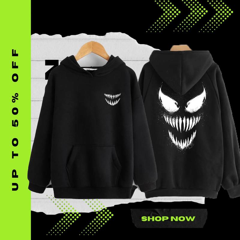 [Ready Stock In Malaysia]Venom Smile Hoodie Lelaki Jacket Sweatshirts Unisex Hoodie Long Sleeve Swag Hoodie Men Clothes