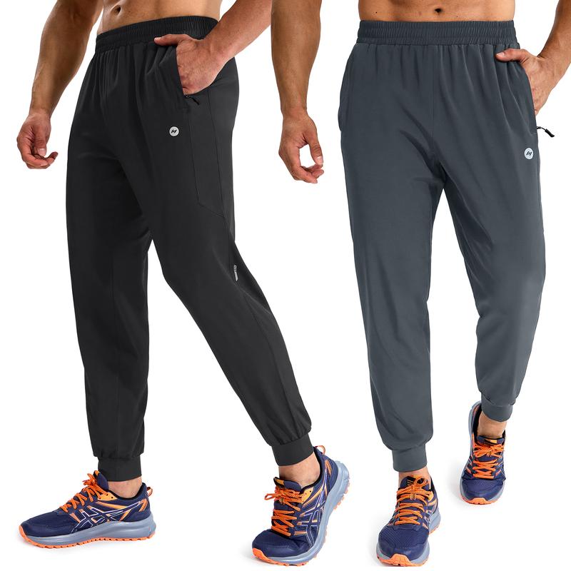 MIER Men's Casual Simple All-match Sweatpants, Men’s Athletic Running Fitness Pants, Lightweight Dry Fit With Zipper Pockets, 2024 New Arrival, Black Friday & Cyber Monday Flash Sale Deals, for Jogger Gym Daily and All Seasons Daily Wear