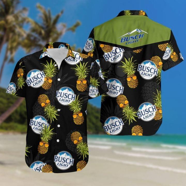 Busch Light Pineapple Print Hawaiian Shirt