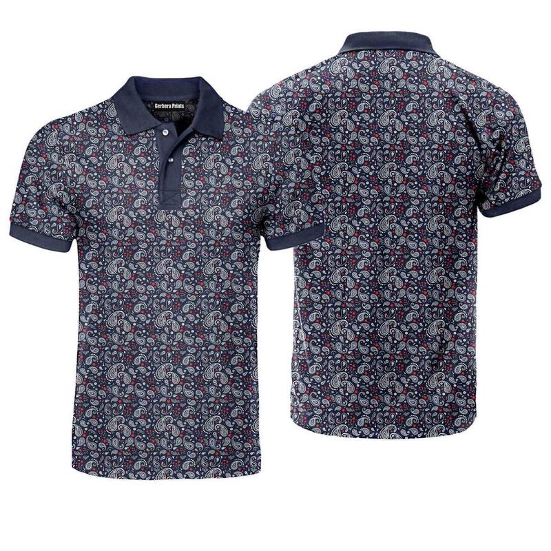 Navy Paisley - Golf Polo Shirt, Unique Men Polo Shirt, Humor Witty Gift for Golf Lover