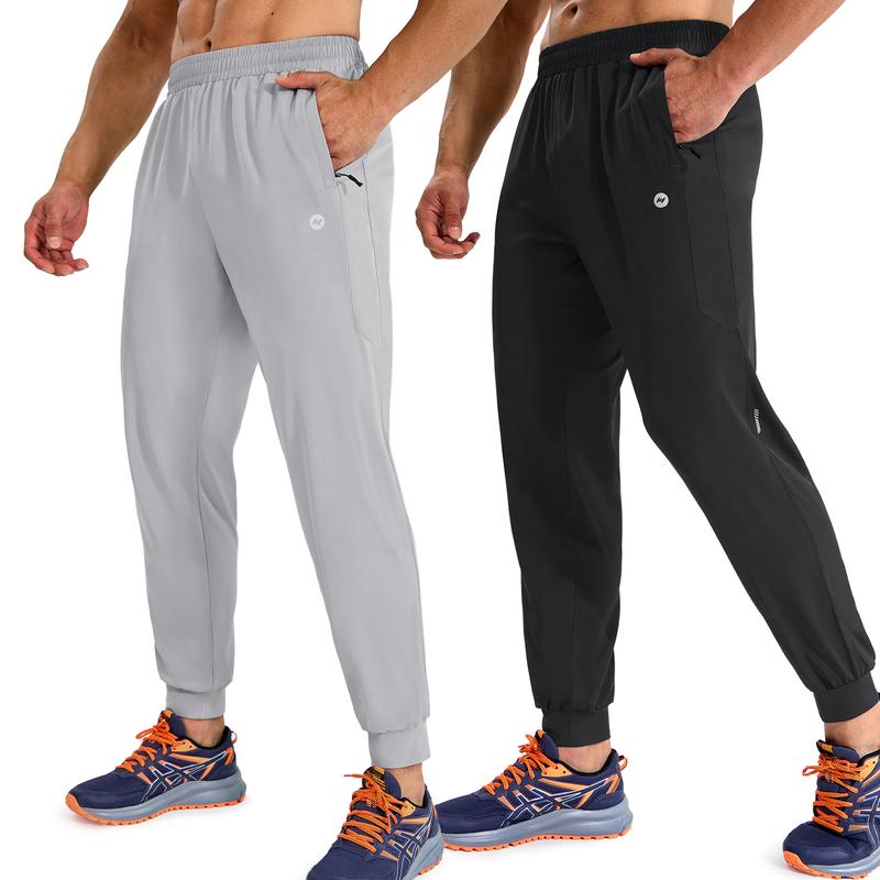 MIER Men's Casual Simple All-match Sweatpants, Men’s Athletic Running Fitness Pants, Lightweight Dry Fit With Zipper Pockets, 2024 New Arrival, Black Friday & Cyber Monday Flash Sale Deals, for Jogger Gym Daily and All Seasons Daily Wear