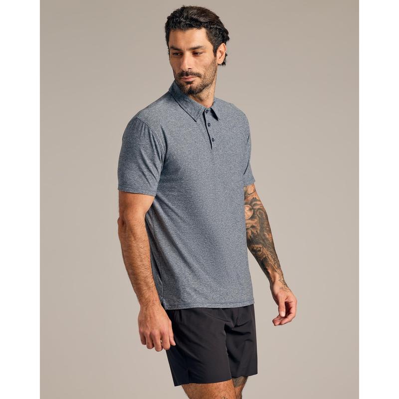 Heather Navy Active Polo 2.0