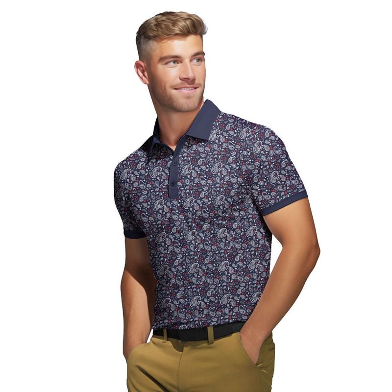 Navy Paisley - Golf Polo Shirt, Unique Men Polo Shirt, Humor Witty Gift for Golf Lover