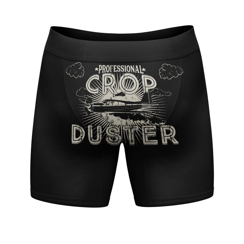 Professional Crop Duster Mens Boxers Funny Stinky Fart Bathroom Humor Hilarious Novelty Underwear Funny Graphic Boxers Funny Funny Adult Humor  Mens Novelty Boxer Briefs Black