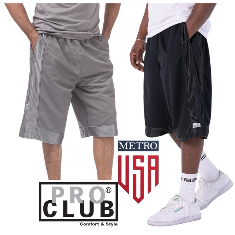 PRO CLUB Heavyweight Mesh Basketball Shorts Premium 100% Polyester, Long, Multiple colors and sizes