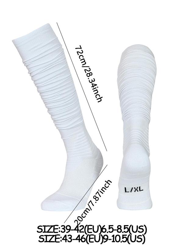 Men's 1 Pair Solid Anti-Slip Over The Calf Socks, Casual Comfy Breathable Socks For Daily Outdoor Wear, Men's Socks For All Seas