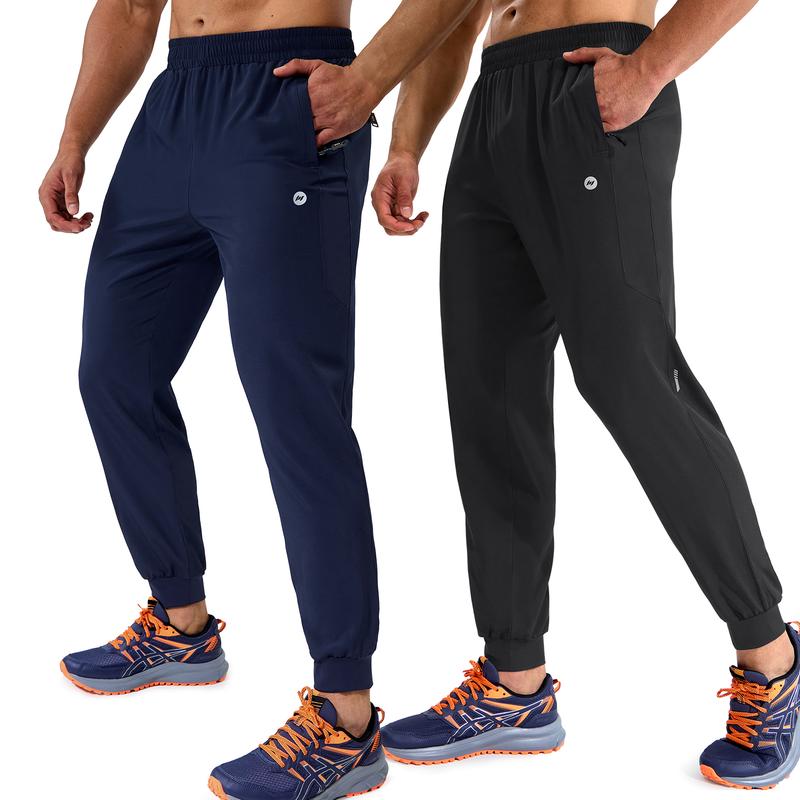 MIER Men's Casual Simple All-match Sweatpants, Men’s Athletic Running Fitness Pants, Lightweight Dry Fit With Zipper Pockets, 2024 New Arrival, Black Friday & Cyber Monday Flash Sale Deals, for Jogger Gym Daily and All Seasons Daily Wear