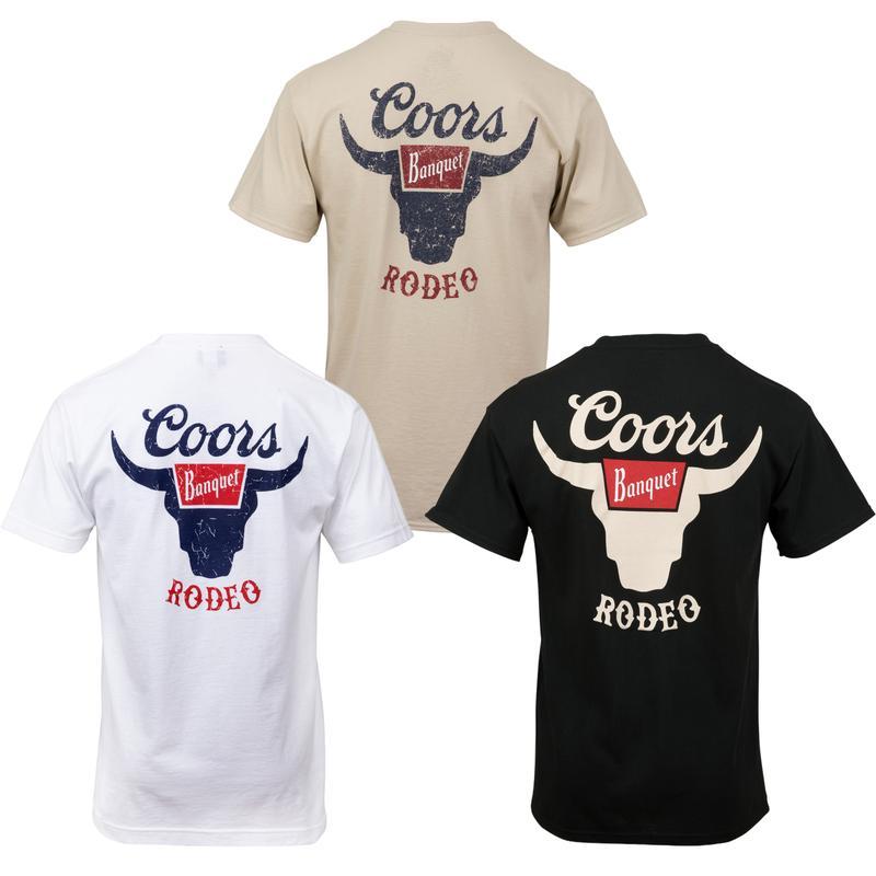 Coors Banquet Rodeo Logo Print T-Shirt, Shirts For Mens