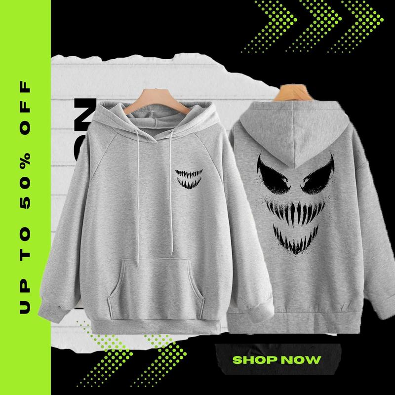 [Ready Stock In Malaysia]Venom Smile Hoodie Lelaki Jacket Sweatshirts Unisex Hoodie Long Sleeve Swag Hoodie Men Clothes